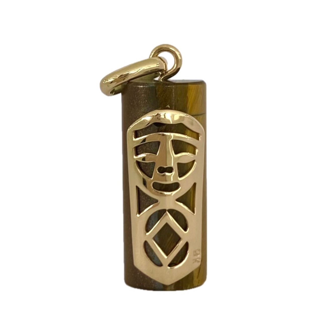 Tale tiger's eye gold pendant