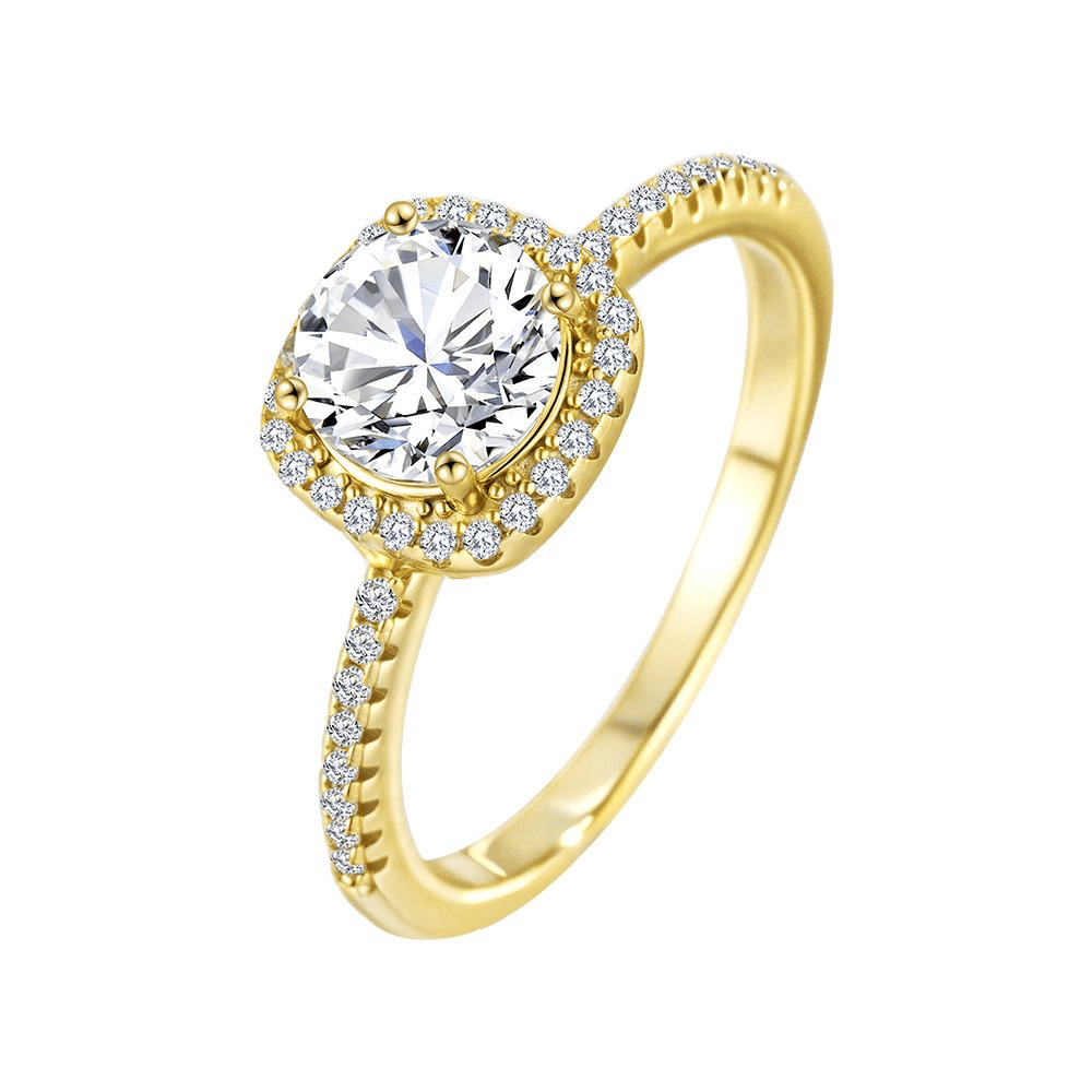 Étoile du Sud halo solitaire ring